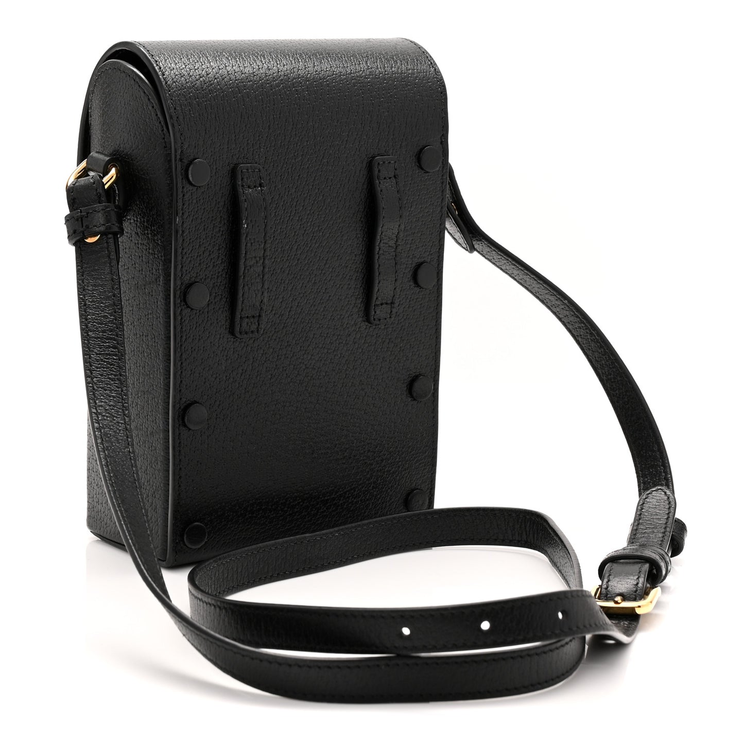 Dollar Calfskin Vertical Horsebit 1955 Crossbody Bag Black