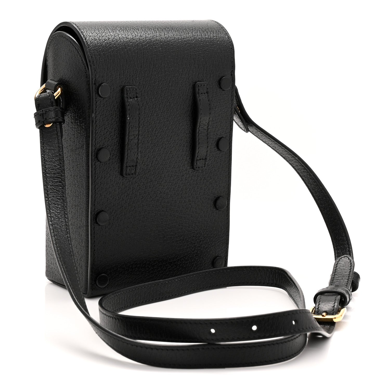 Gucci Dollar Calfskin Vertical Horsebit 1955 Crossbody Bag Black 3 of 10