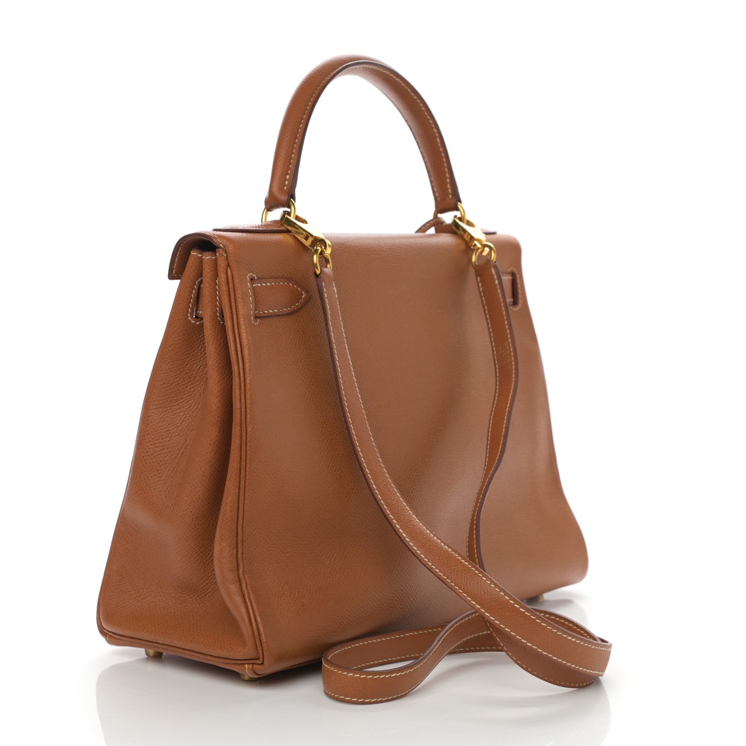 Hermes Courchevel Kelly Retourne 28 Gold 3 of 22