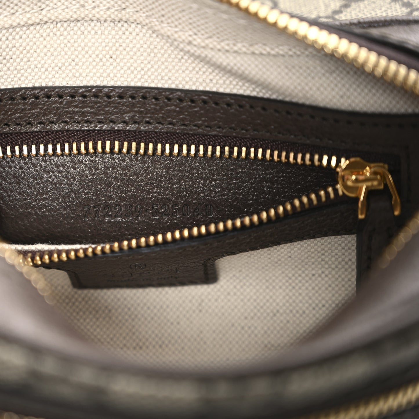 GG Supreme Monogram Textured Dollar Calfskin Mini Ophidia Flap Shoulder Bag Beige Ebony New Acero