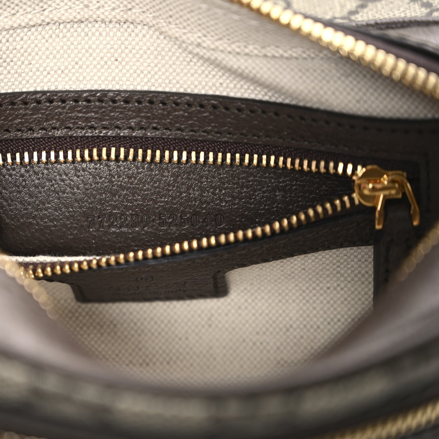 Gucci GG Supreme Monogram Textured Dollar Calfskin Mini Ophidia Flap Shoulder Bag Beige Ebony New Acero 6 of 10