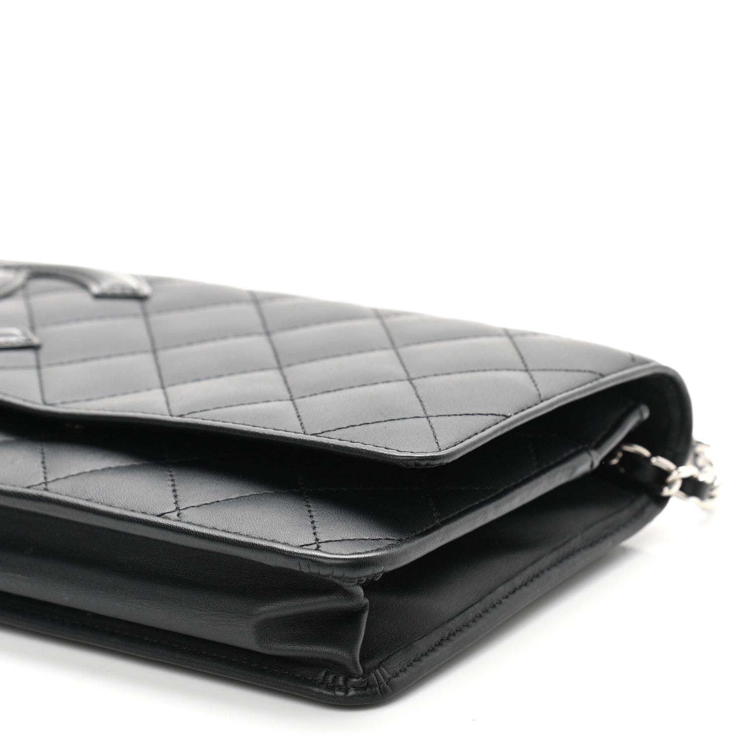 Chanel Calfskin Quilted Cambon Wallet On Chain WOC Black 10 of 11