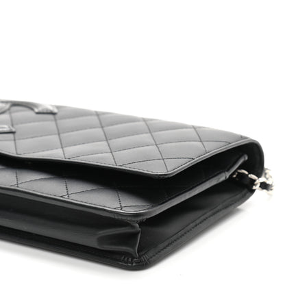Chanel Calfskin Quilted Cambon Wallet On Chain WOC Black 10 of 11