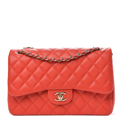 Chanel Caviar Quilted Jumbo Double Flap Red 1 of 11