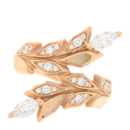 Tiffany 18K Rose Gold Diamond Victoria Vine Bypass Ring 49 4.75 1 of 5