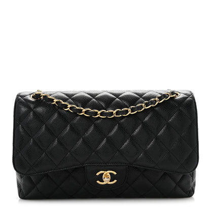 Chanel Caviar Quilted Jumbo Double Flap Black 1 of 16