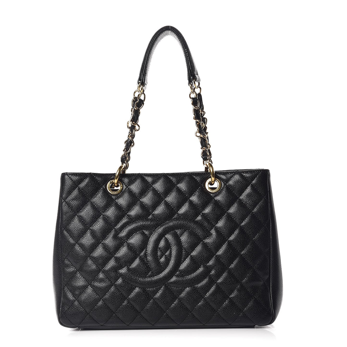 Caviar Quilted Grand Shopping Tote GST Black