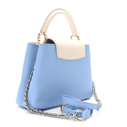 Louis Vuitton Taurillon Capucines BB Bleu de Provence Greige Doux 3 of 8