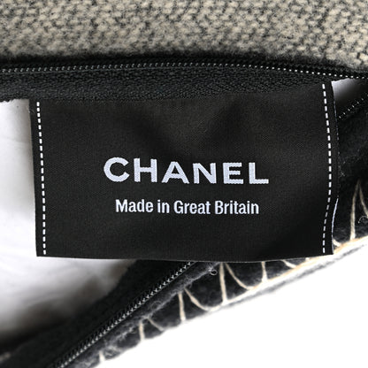 Chanel Merino Wool Cashmere CC Pillow Black Beige 3 of 5