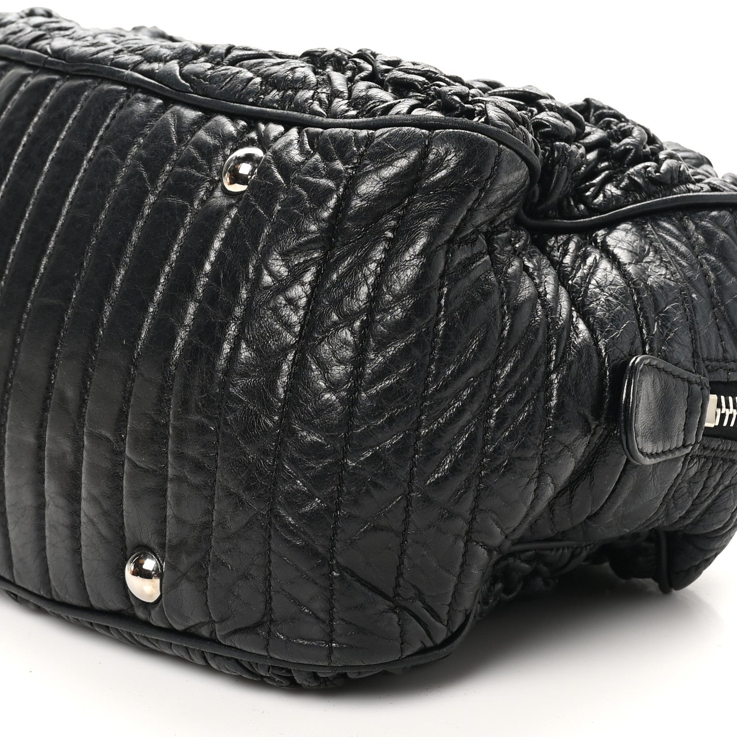 Chanel Lambskin Astrakhan Bowler Black 10 of 12