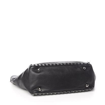 Valentino Garavani Vitello Small Rockstud Tote Black 5 of 16