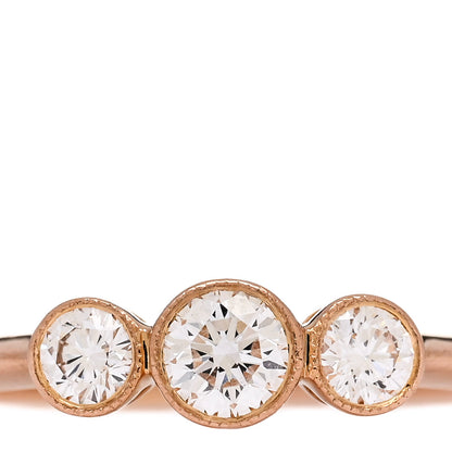 Tiffany 18K Rose Gold Diamond Three Stone Milgrain Ring 48 4.5 4 of 7