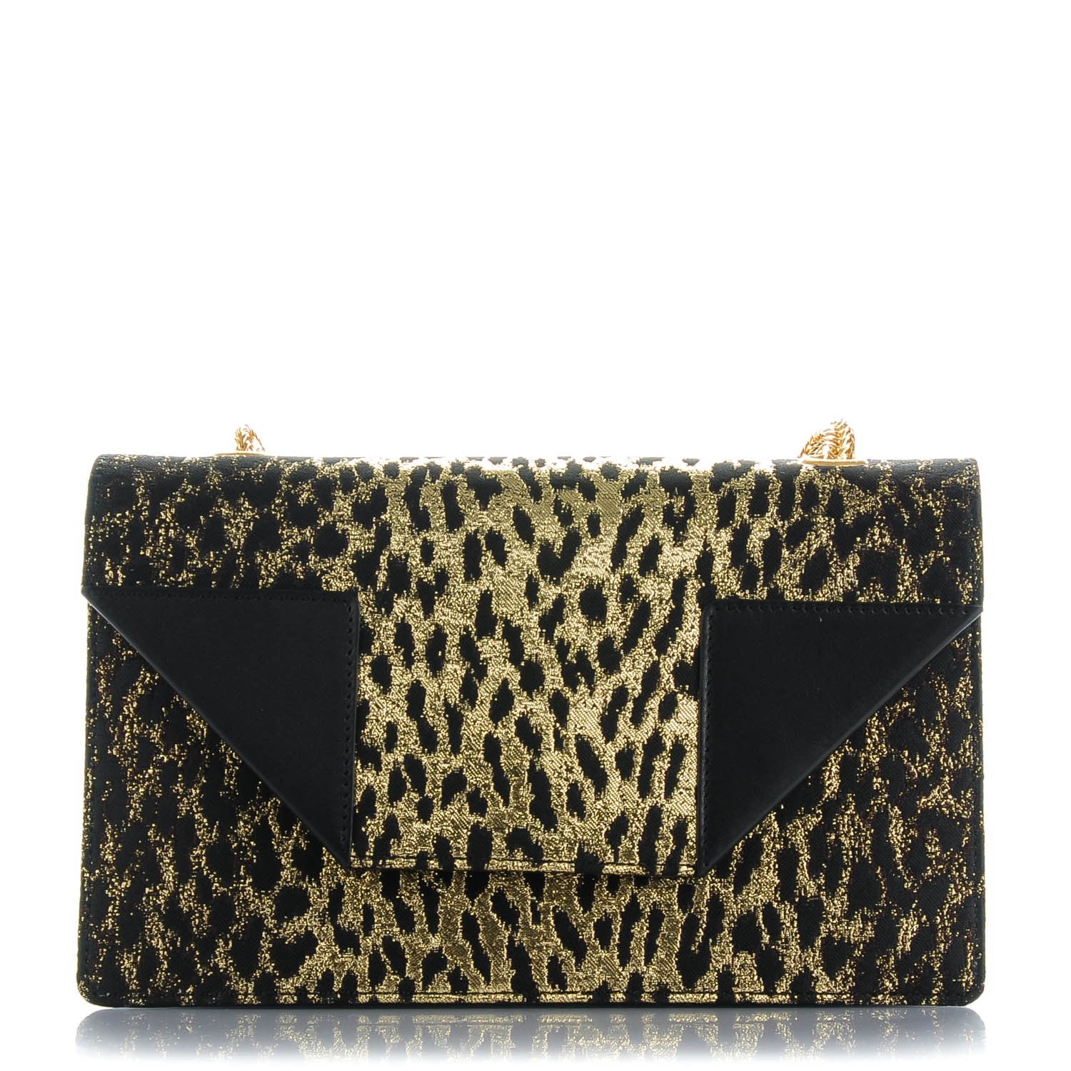Saint Laurent Jacquard Leopard Print Small Betty Gold Black 1 of 8