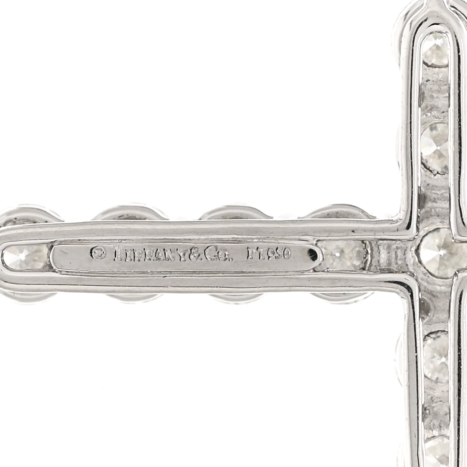 Tiffany Platinum Diamond Medium Cross Pendant Necklace 4 of 4