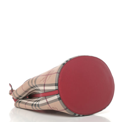 Burberry Haymarket Check Colours Small Lorne Bucket Crossbody Poppy Red 4 of 11