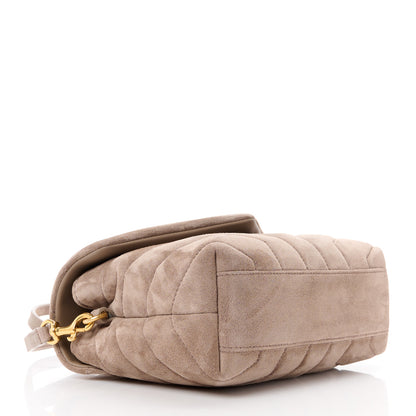 Saint Laurent Suede Toy Loulou Shoulder Bag Taupe 4 of 16
