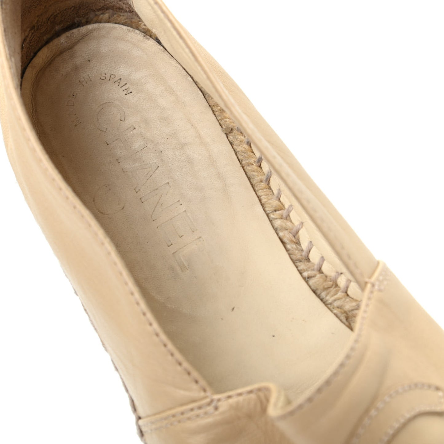 Lambskin CC Espadrilles 38 Beige Black