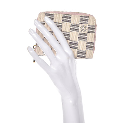 Louis Vuitton Damier Azur Zippy Coin Purse Rose Ballerine 2 of 8