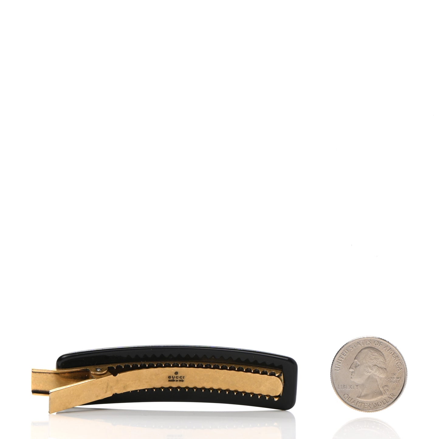 Resin Crystal Single Hair Barrette Black
