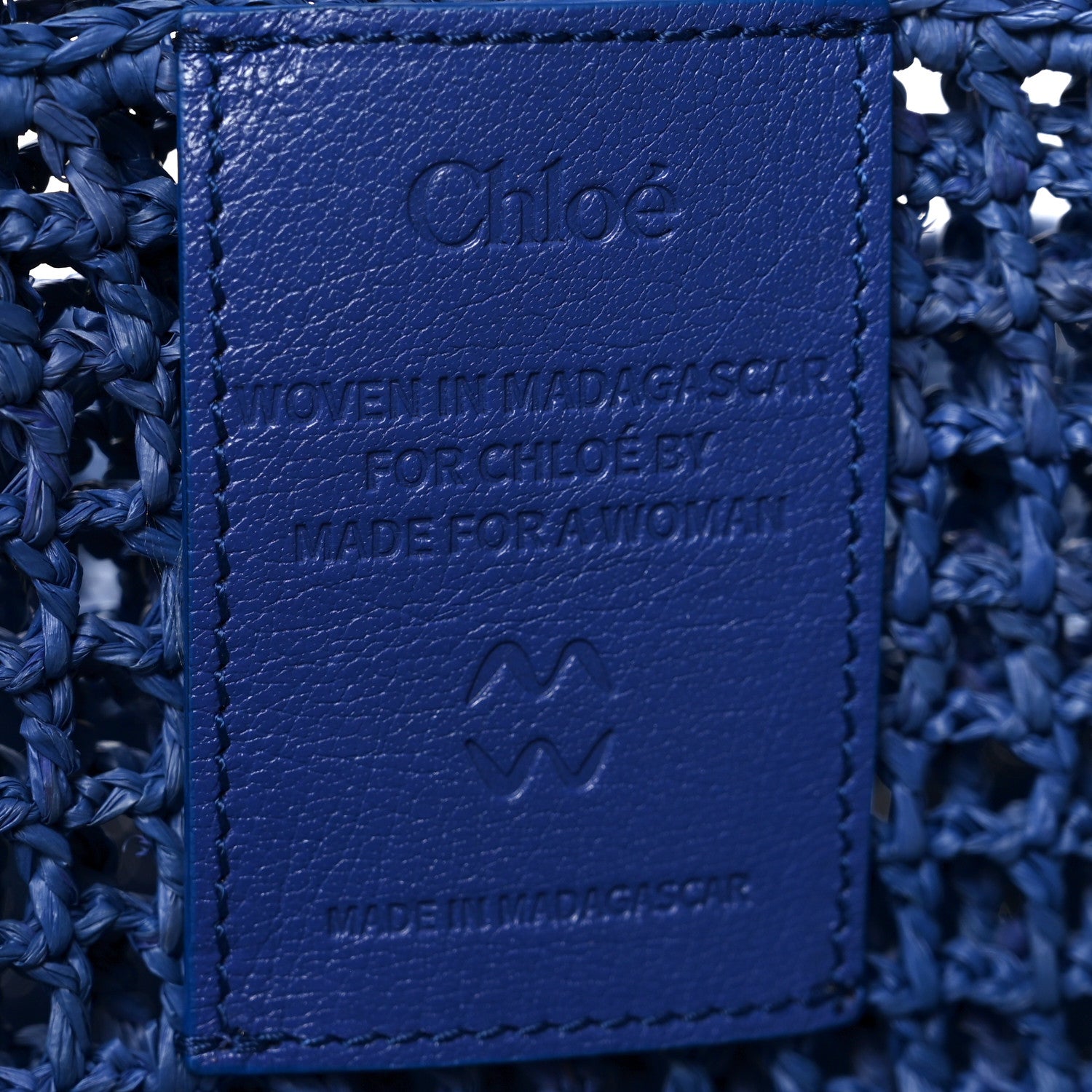Chloe Raffia Summer Banana East West Tote Ashes Blue 6 of 9