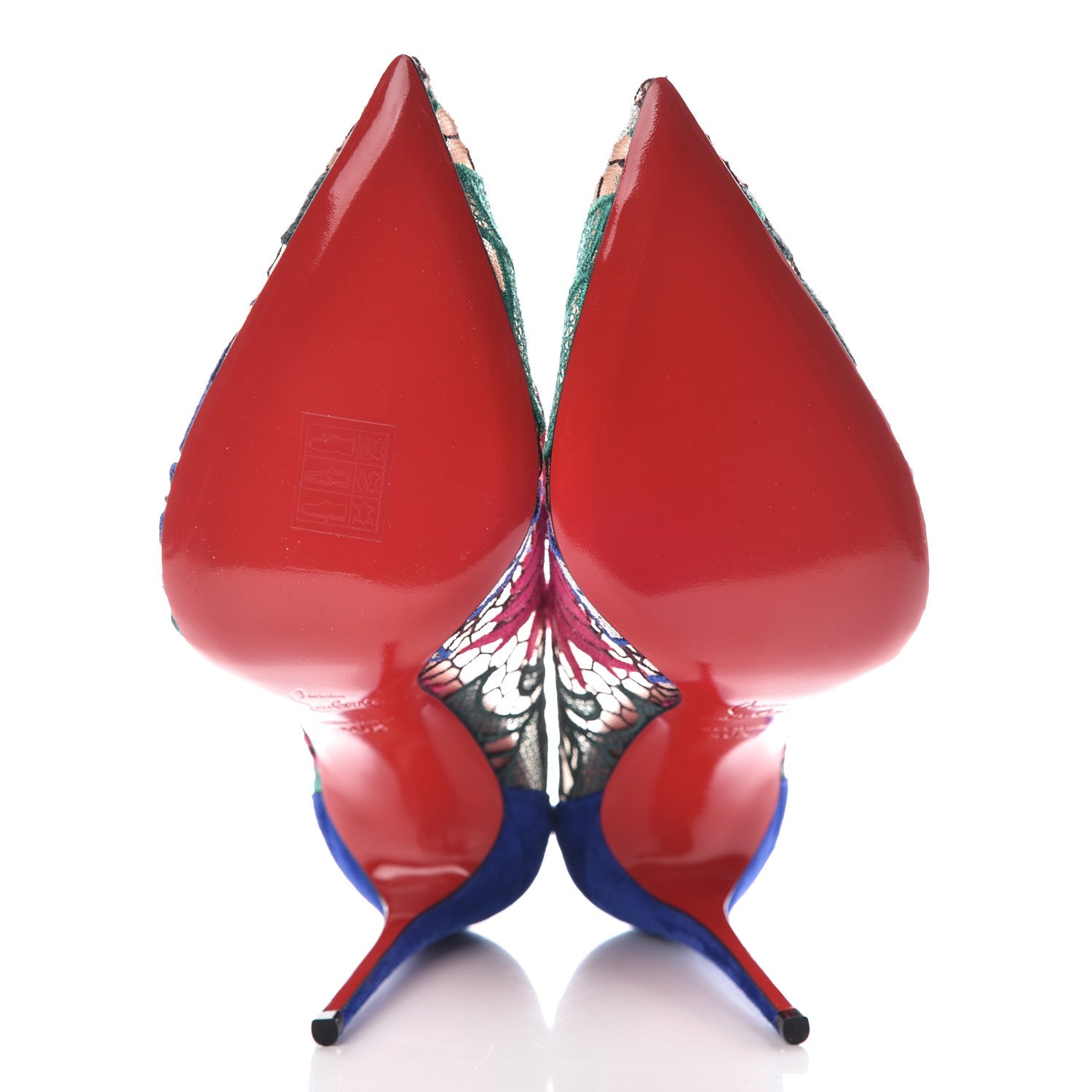 Christian Louboutin Lace Veau Velours Florale Follies 100 Pumps 40.5 Multicolor 5 of 10