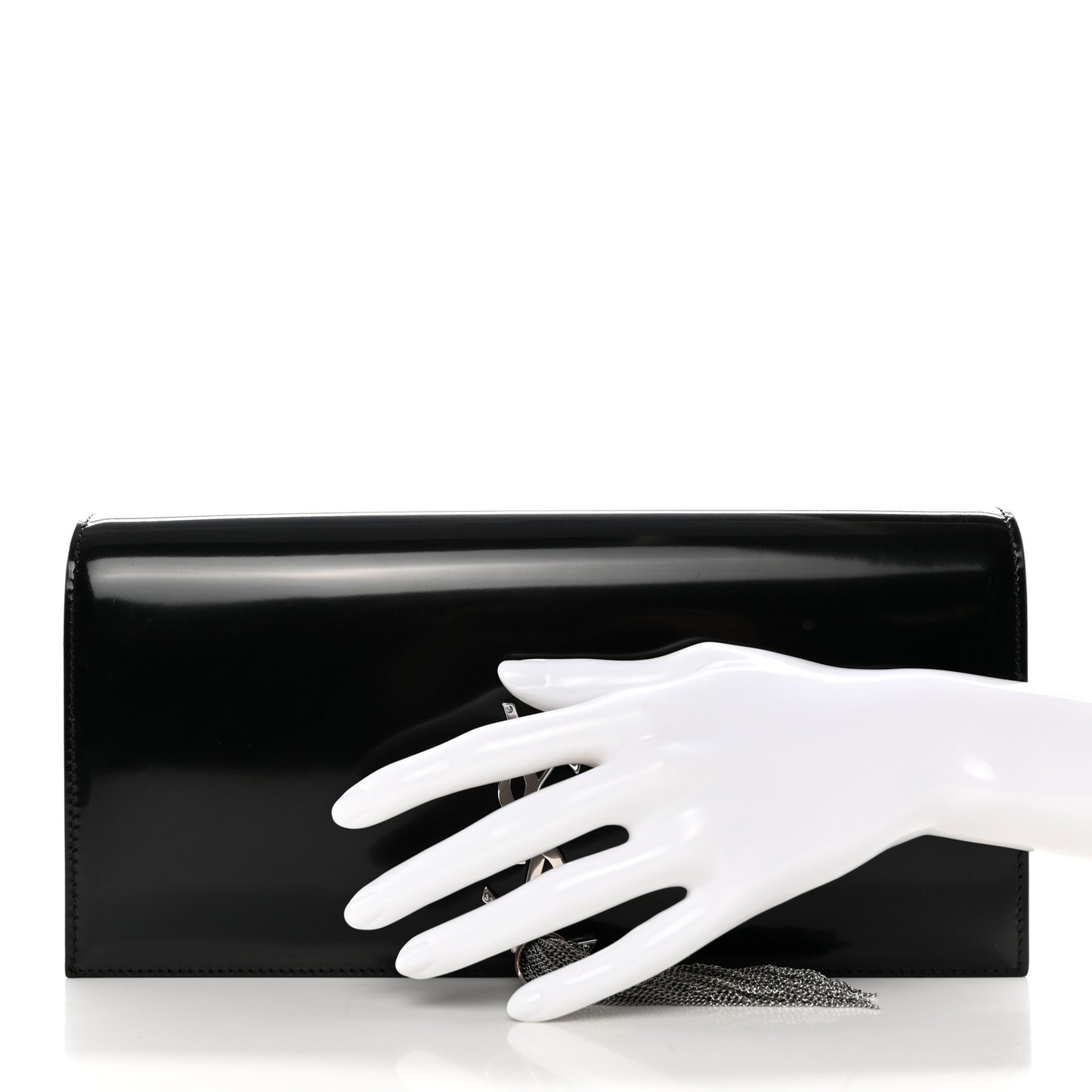 Patent Cassandre Tassel Clutch Black
