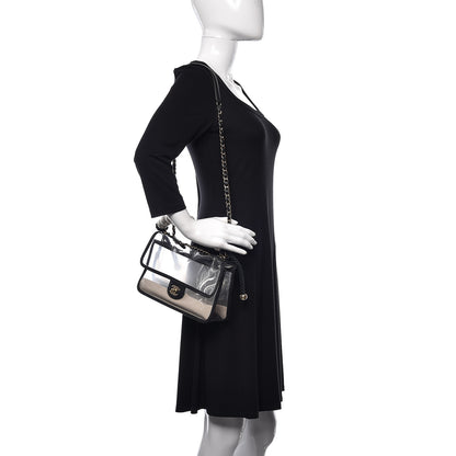 Chanel Lambskin PVC Sand By The Sea Flap With Pearl Strap Black 2 of 10