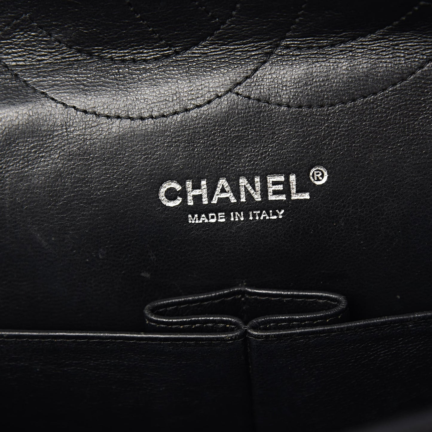 Patent Quilted Jumbo Double Flap Black