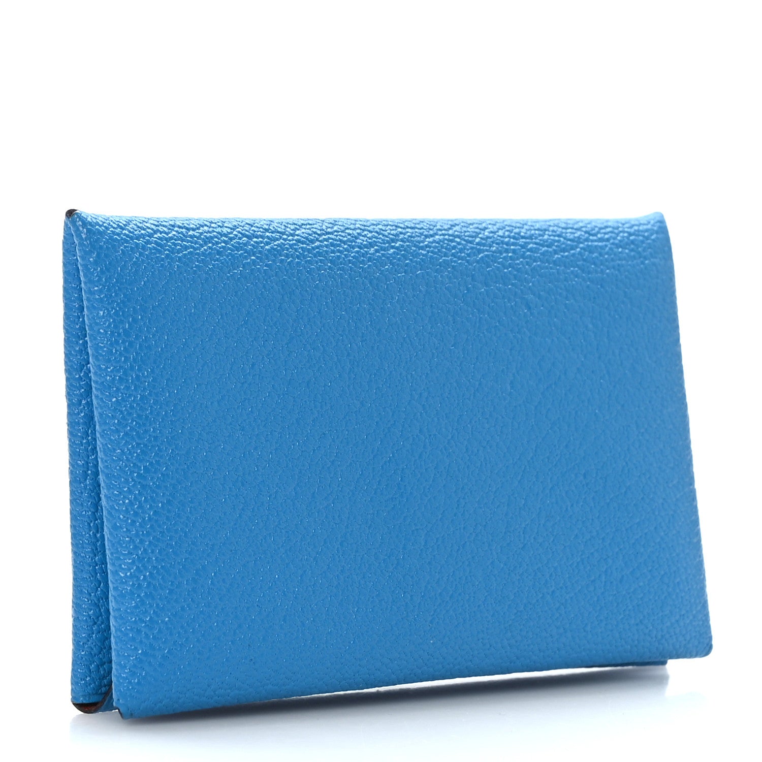Hermes Chevre Mysore Verso Calvi Card Case Bleu Frida Cuivre 3 of 9