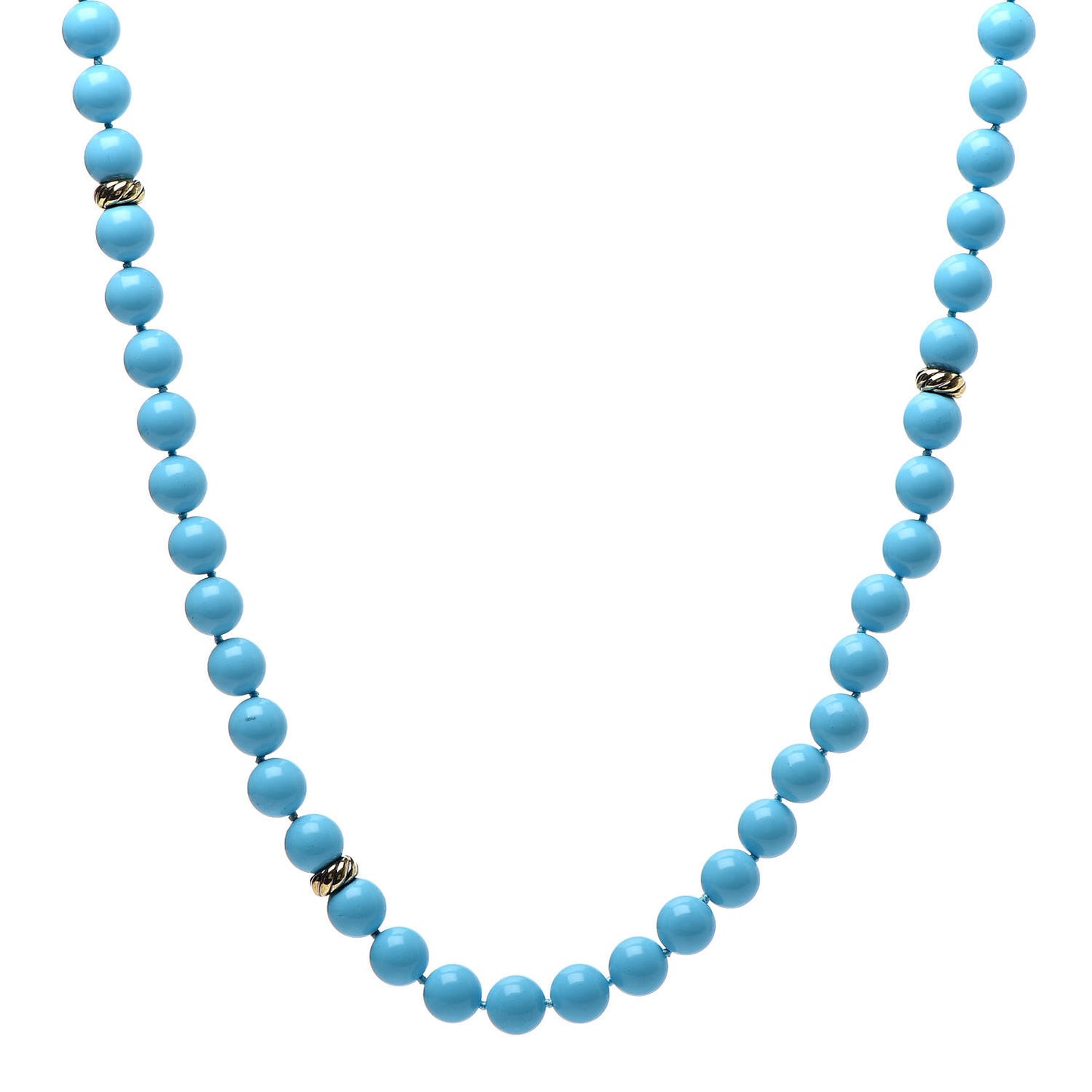 18K Yellow Gold Turquoise Spiritual Beads Necklace