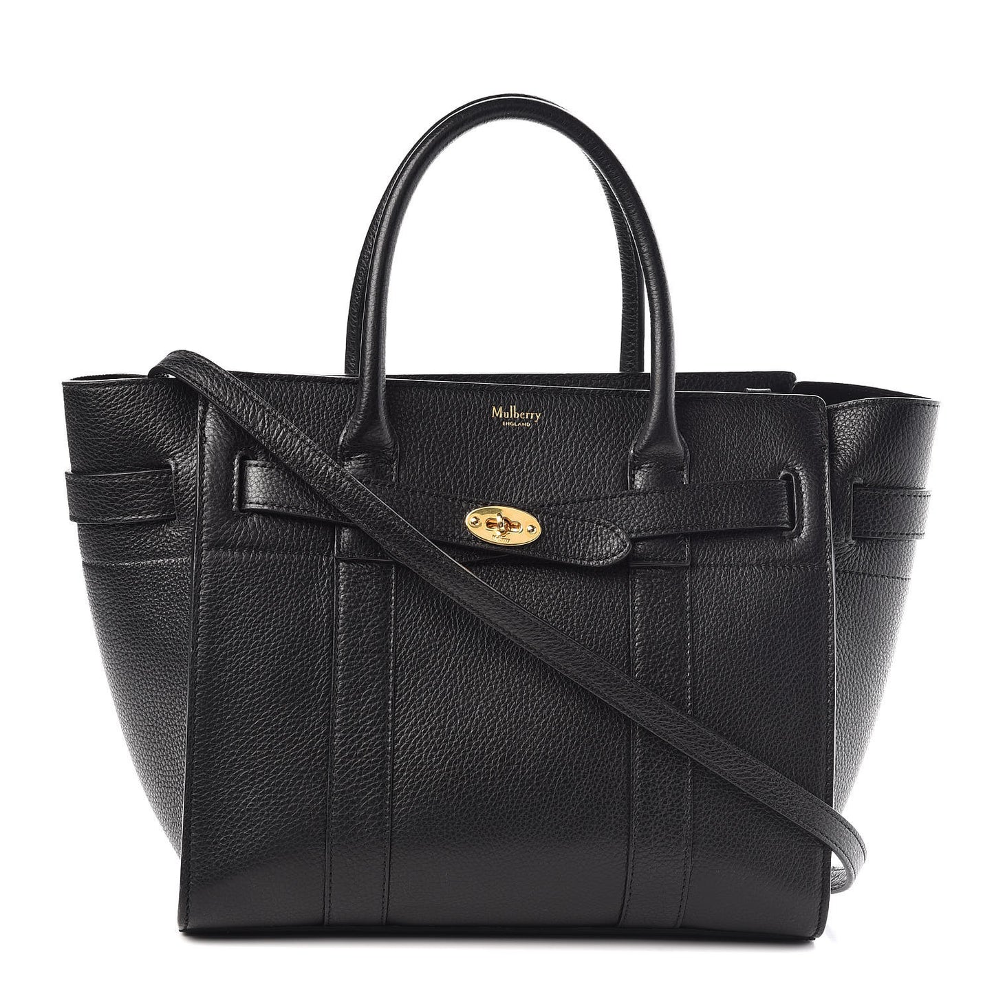 Classic Grain Small Bayswater Zip Tote Black