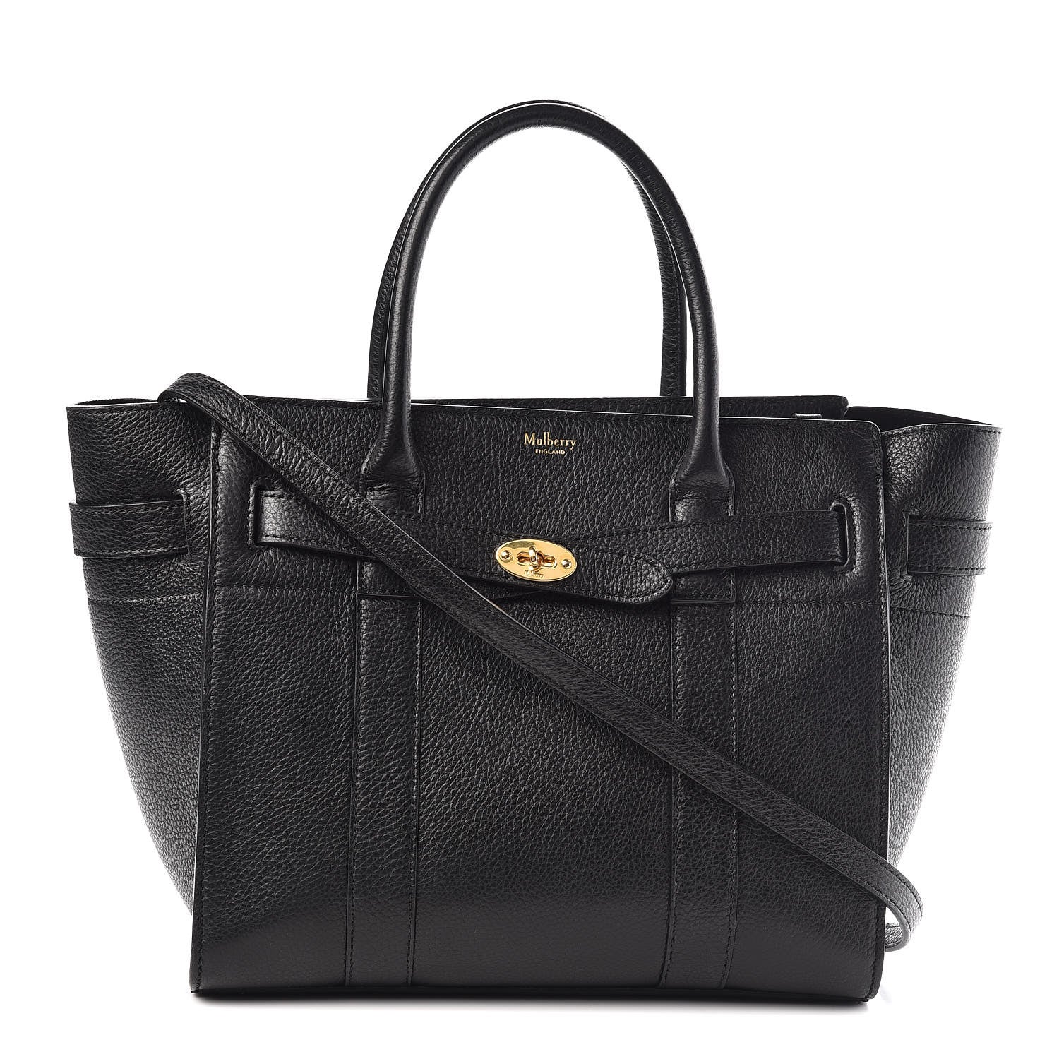 Mulberry Classic Grain Small Bayswater Zip Tote Black 1 of 14