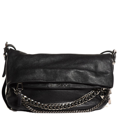 Jimmy Choo Soft Vachetta Small Biker Saddle Chain Satchel Black 1 of 9