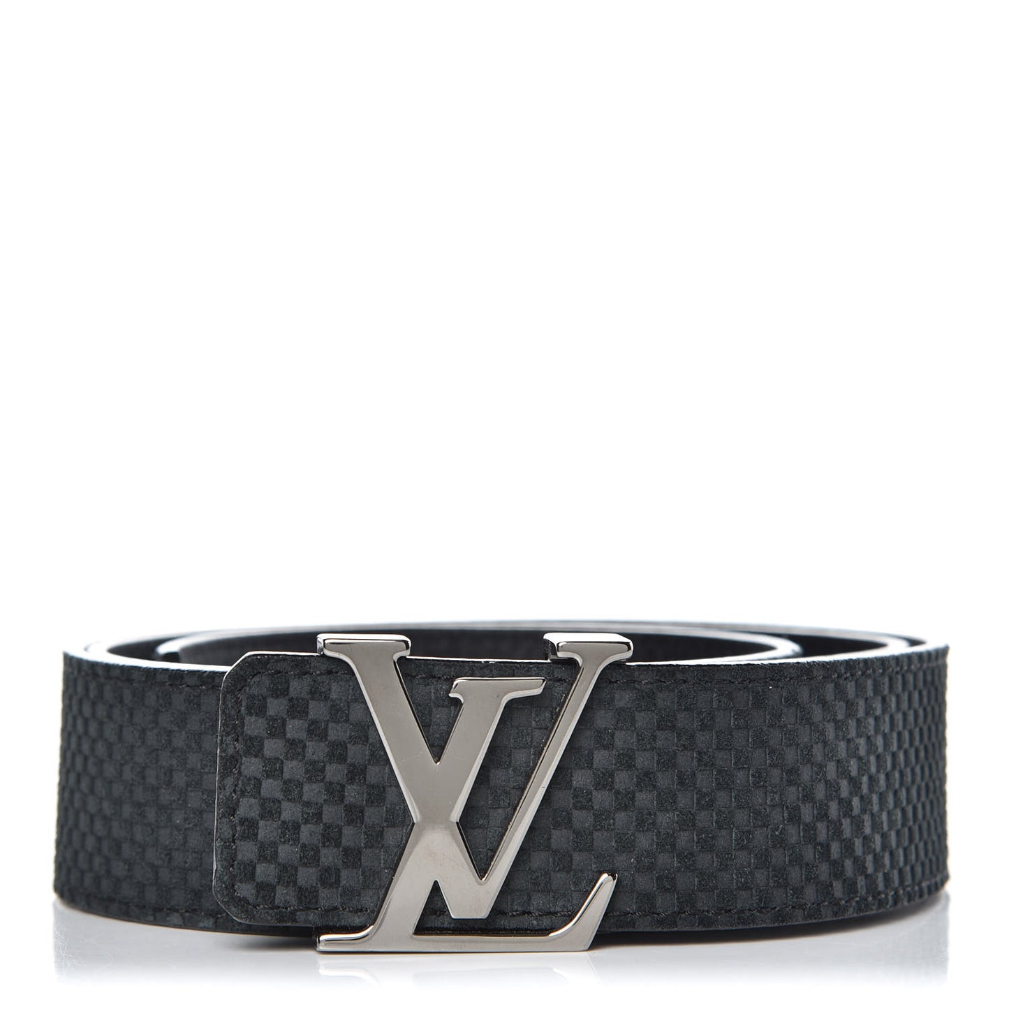 Suede Calfskin Mini Damier 40mm LV Initiales Belt 100 40 Black