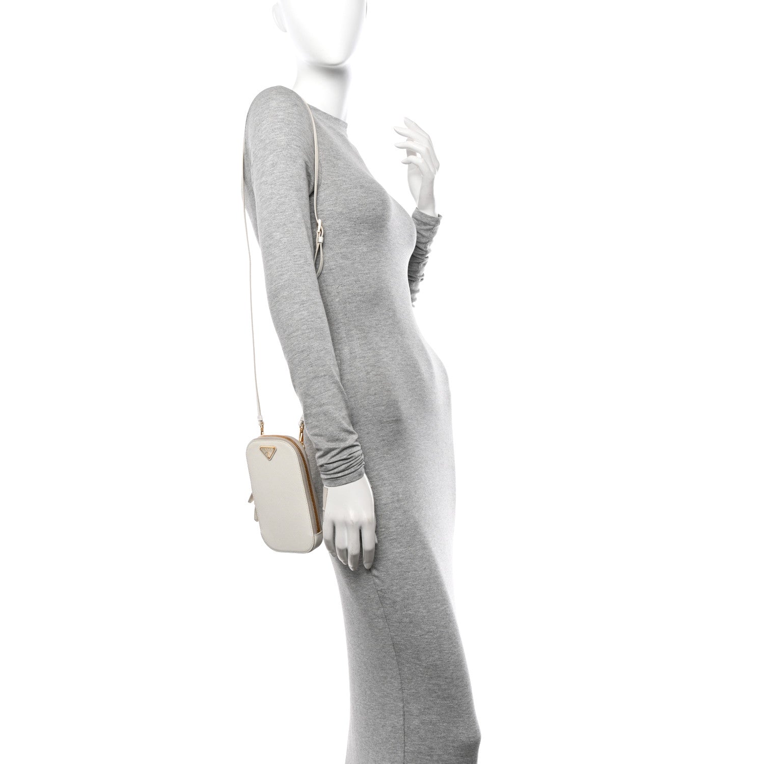 Prada Saffiano Mini Crossbody Bag White 2 of 10
