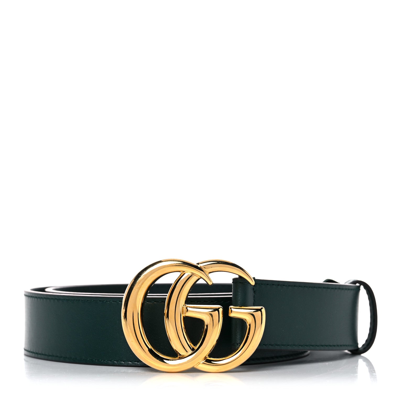 Gucci Plutone Calfskin Double G 30mm Belt 85 34 Verde 1 of 4