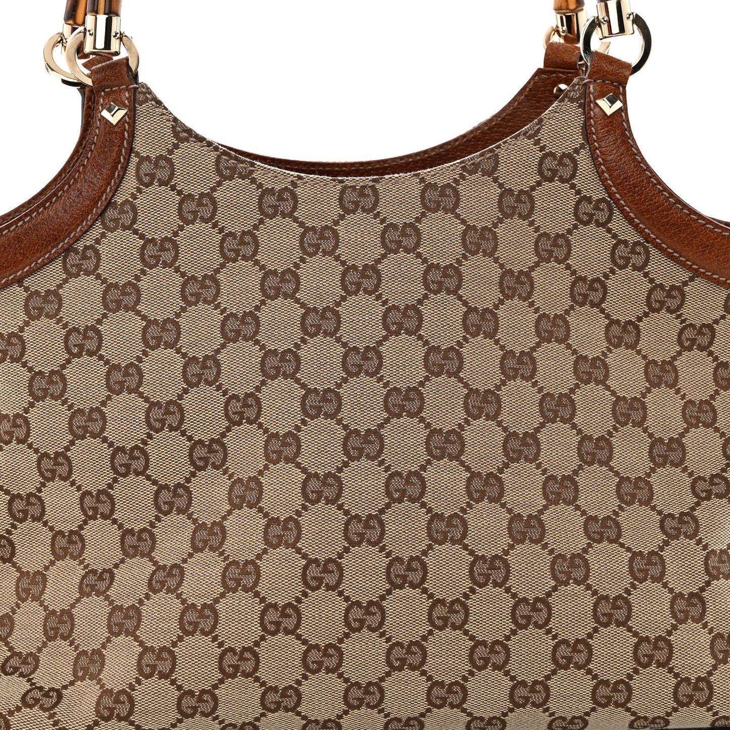 Monogram Bamboo Handle Bag Brown