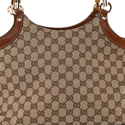 Gucci Monogram Bamboo Handle Bag Brown 7 of 10