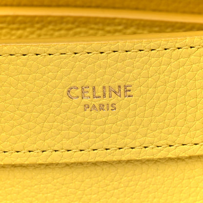 Celine Drummed Calfskin Nano Luggage Citron 5 of 9