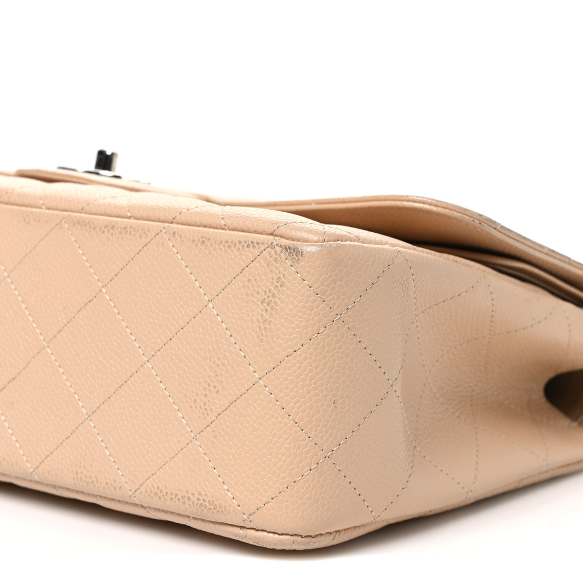 Chanel Caviar Quilted Jumbo Double Flap Light Beige 10 of 11