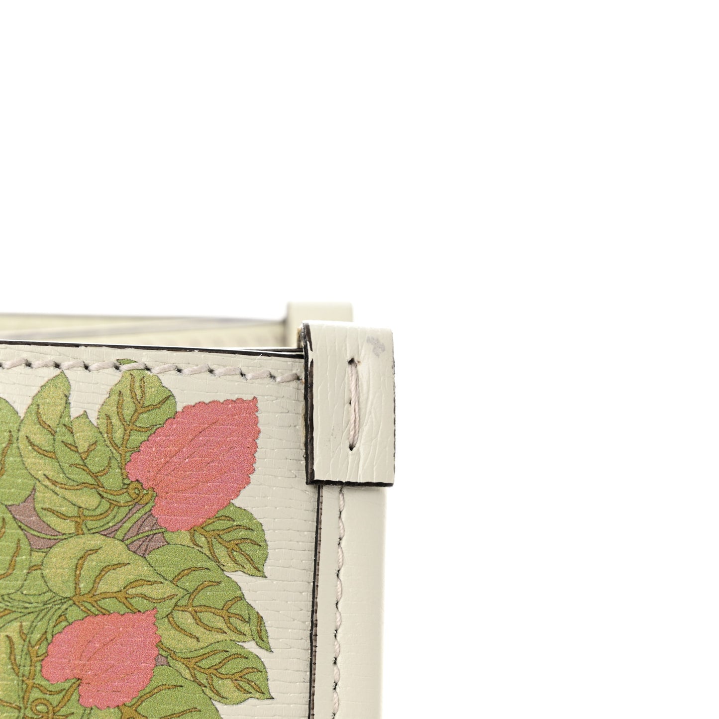 New Shangai Calfskin Tiger Savanah Textured Calfskin Medium Tote Chalky White Multicolor