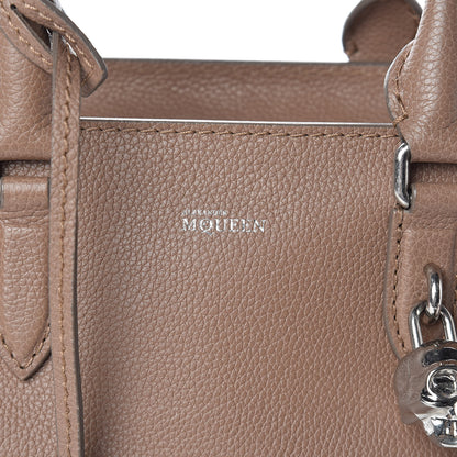 Alexander McQueen Pebbled Calfskin Small Skull Padlock Zip Around Tote Cognac 7 of 11