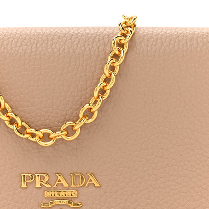 Prada Vitello Daino Metal Chain Wallet Cammeo 8 of 16