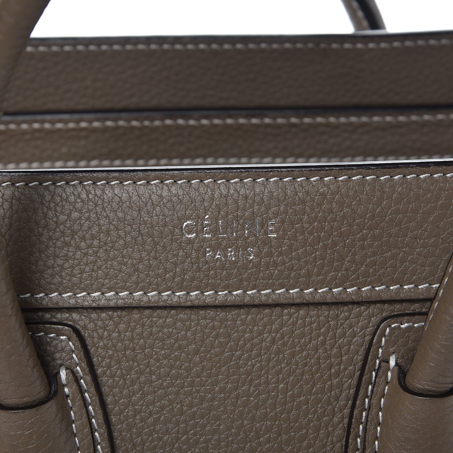Celine Drummed Calfskin Nano Luggage Souris 6 of 19