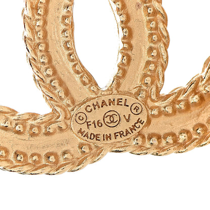 Chanel CC Drop Earrings Matte Gold 4 of 5