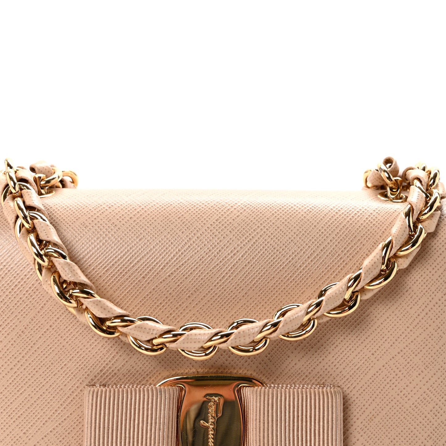 Printed Calfskin Mini Vara Bow Crossbody Bag Light Pink