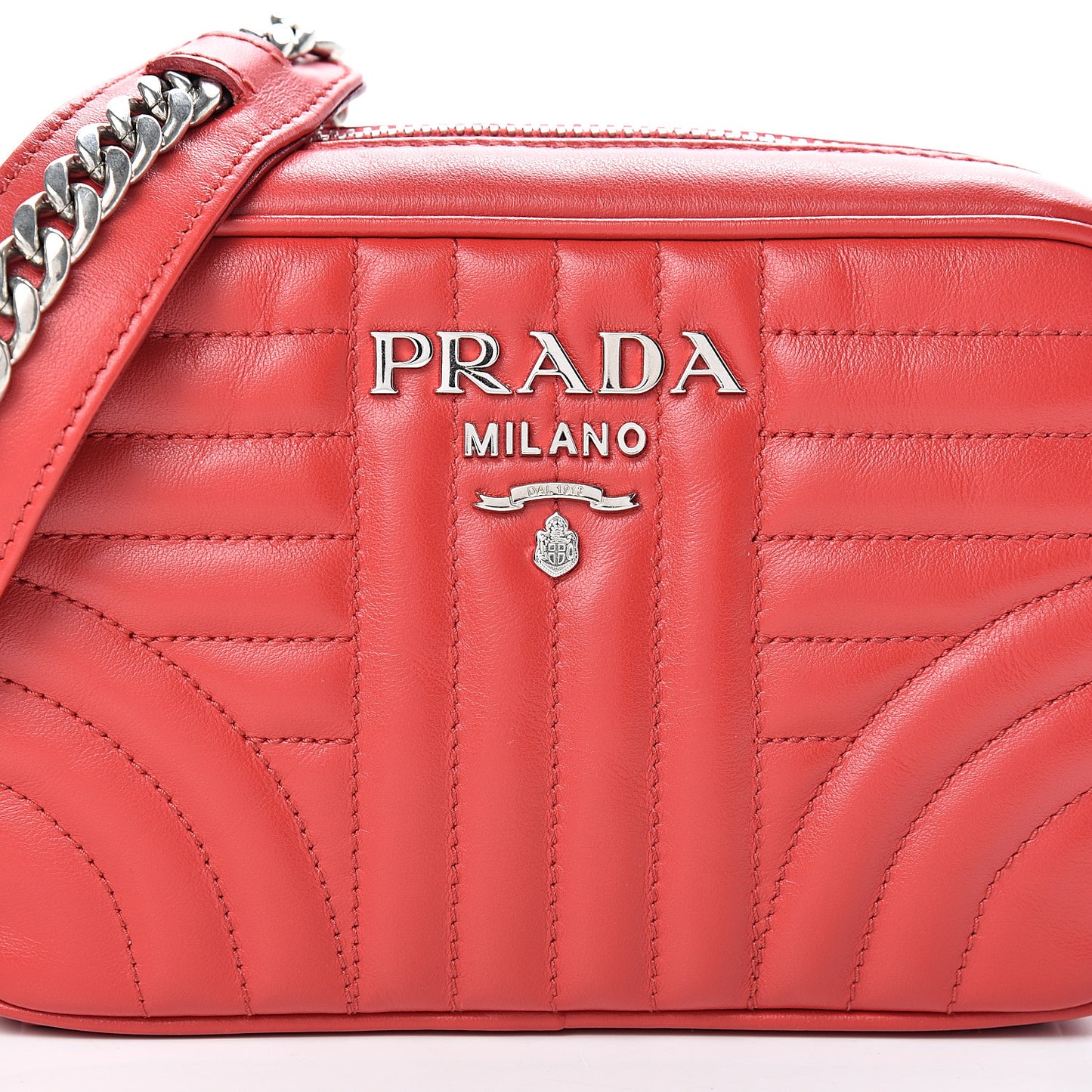 Soft Calfskin Diagramme Crossbody Bag Rosso