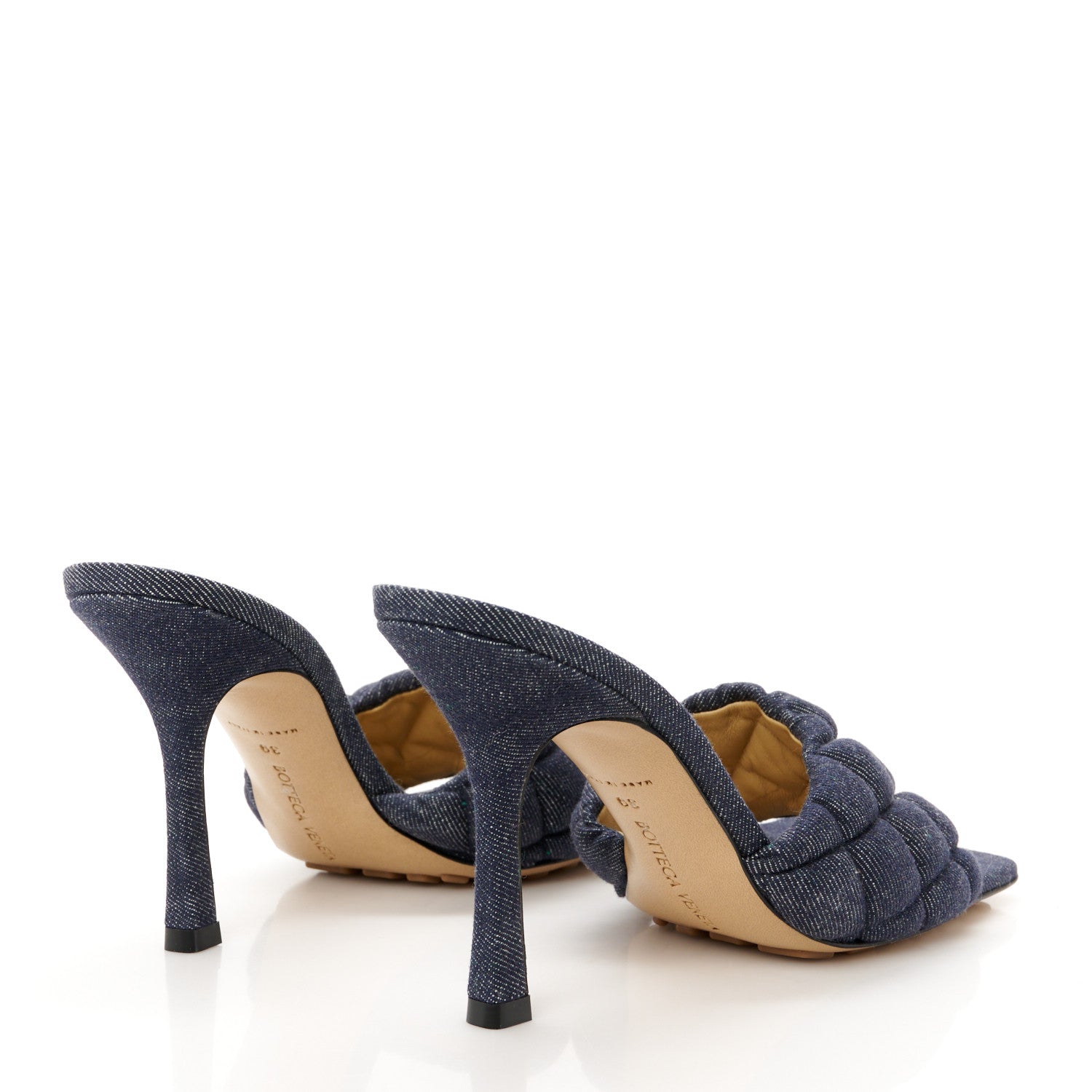 Bottega Veneta Denim Matelasse Padded Mule Sandals 39 Indigo 5 of 9