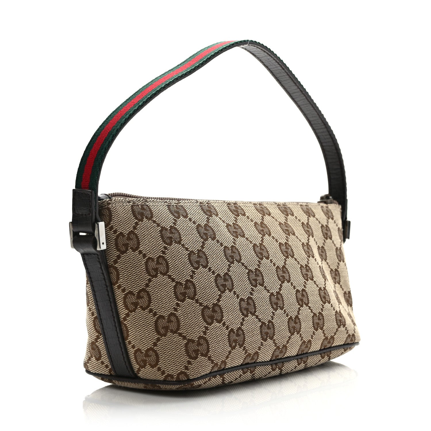 Gucci Monogram Web Boat Pochette Brown 2 of 8