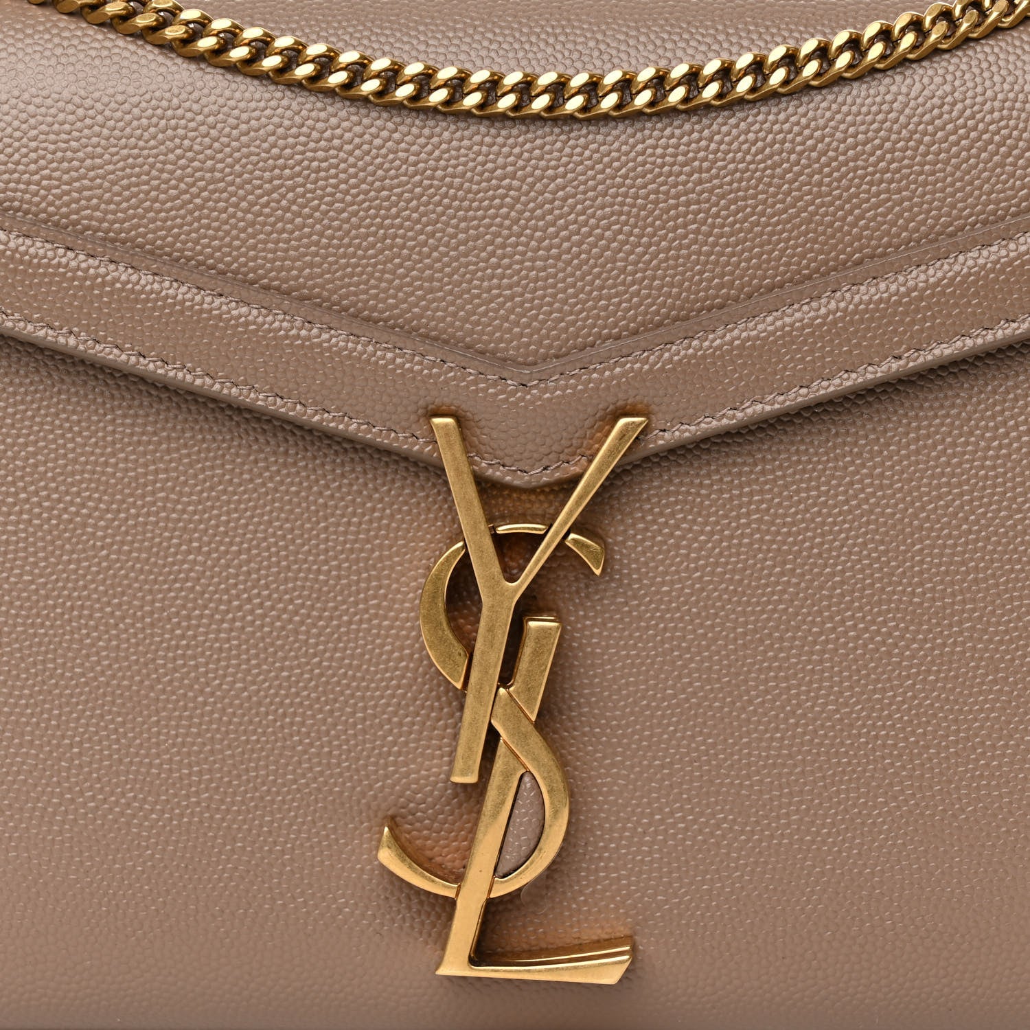 Saint Laurent Grain De Poudre Monogram Cassandra Clasp Bag Latte 8 of 10
